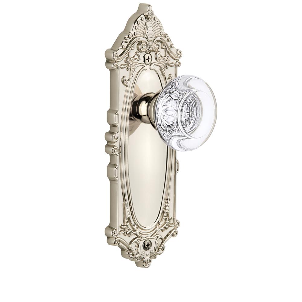 Grandeur by Nostalgic Warehouse GVCBOR Single Dummy Knob Without Keyhole - Grande Victorian Plate with Bordeaux Knob in Polished Nickel